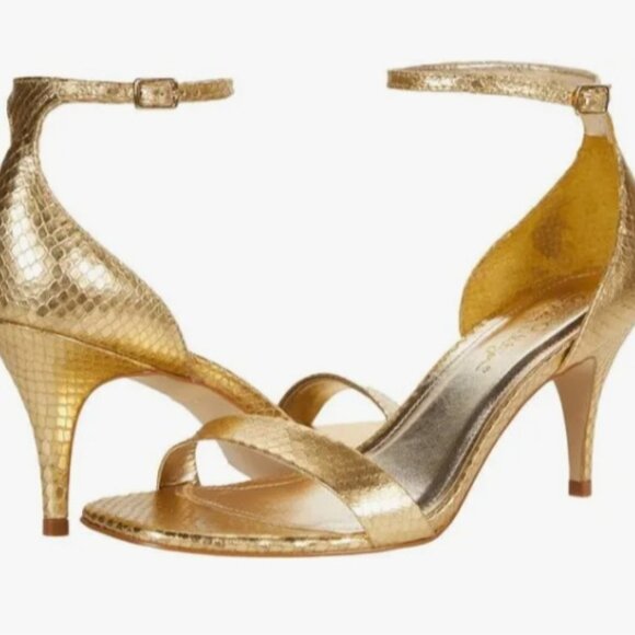 NIB! Lilly Pulitzer gold Natalie kitten heel sandal - Picture 5 of 5